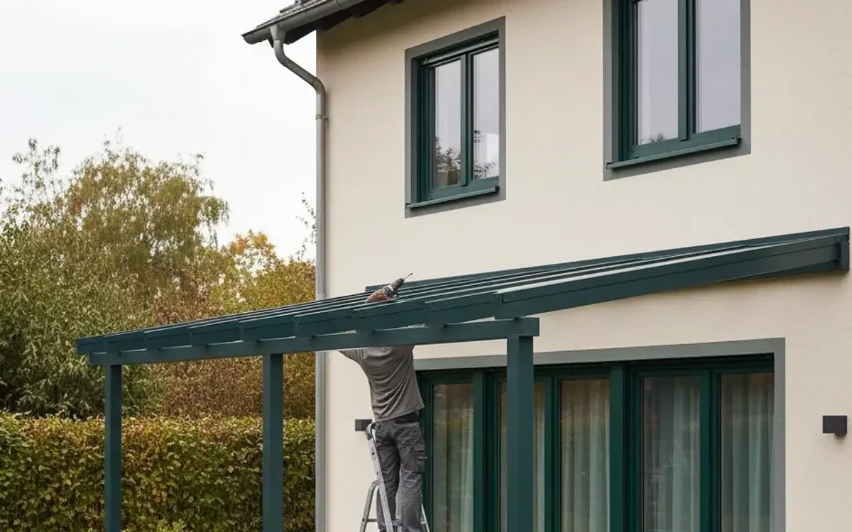 Aufbau einer Terrassenüberdachung