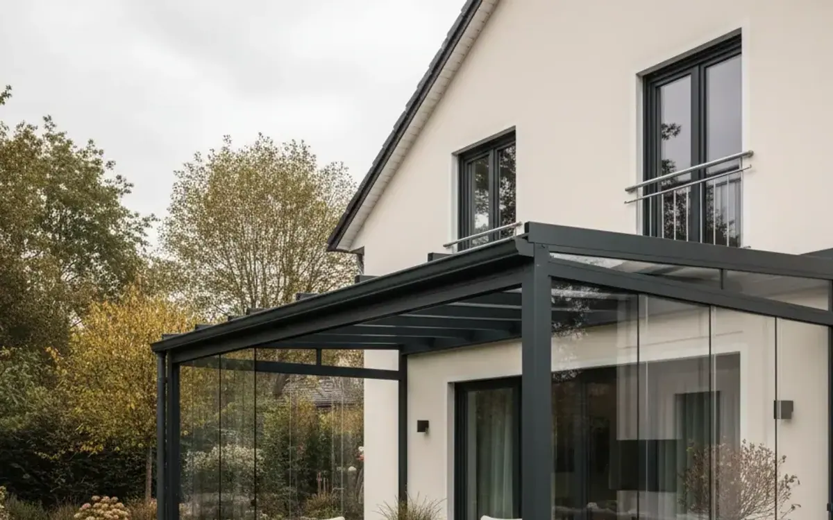 Terrassenüberdachung mit Glas-Seitenwand