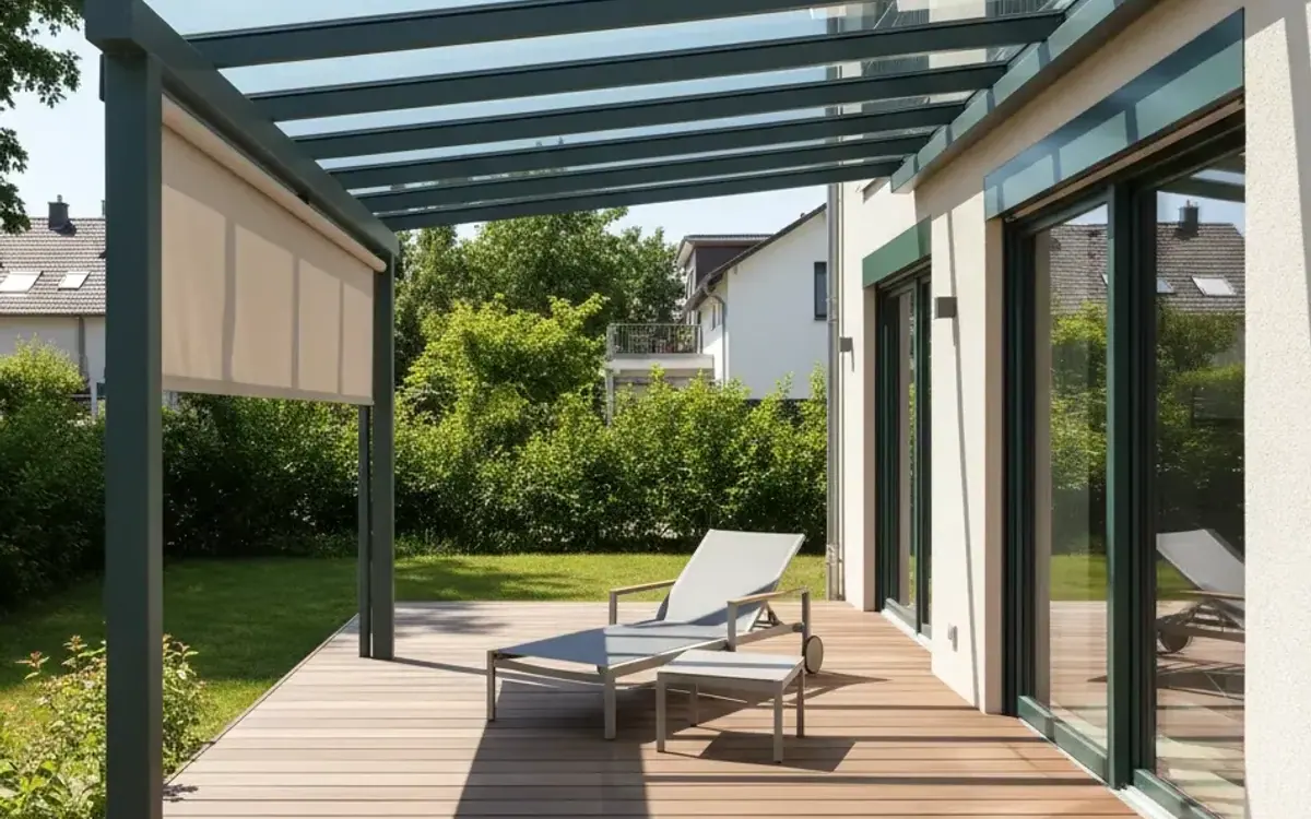 Terrassenüberdachung mit Sonnenschutz