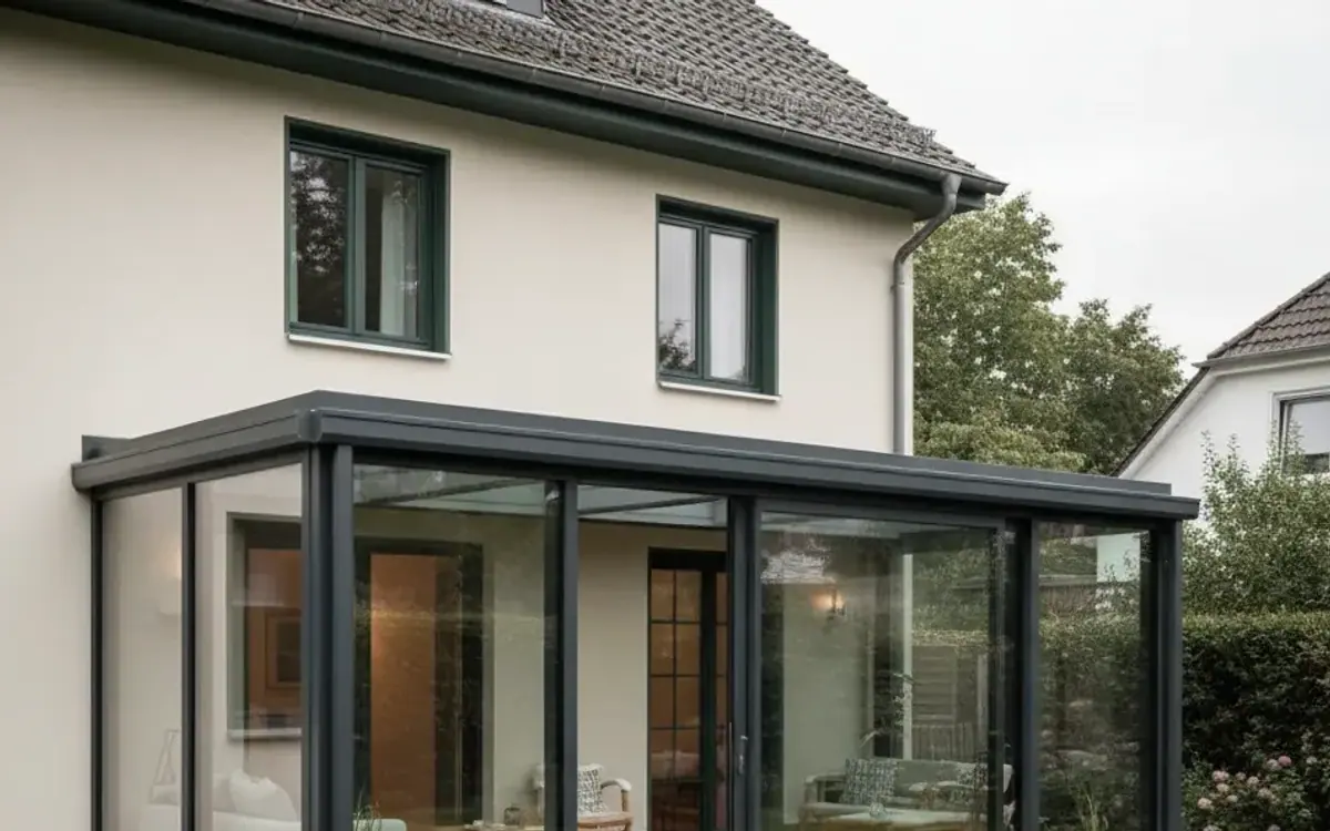 Wintergarten als Anbau an ein Einfamilienhaus