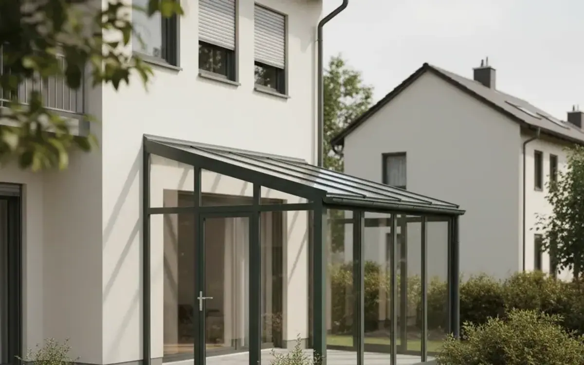 Wintergarten mit Pultdach am Haus